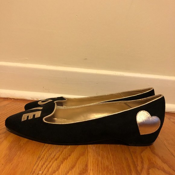 LOVE Flats by Town Shoes Black Suede - Picture 5 of 9